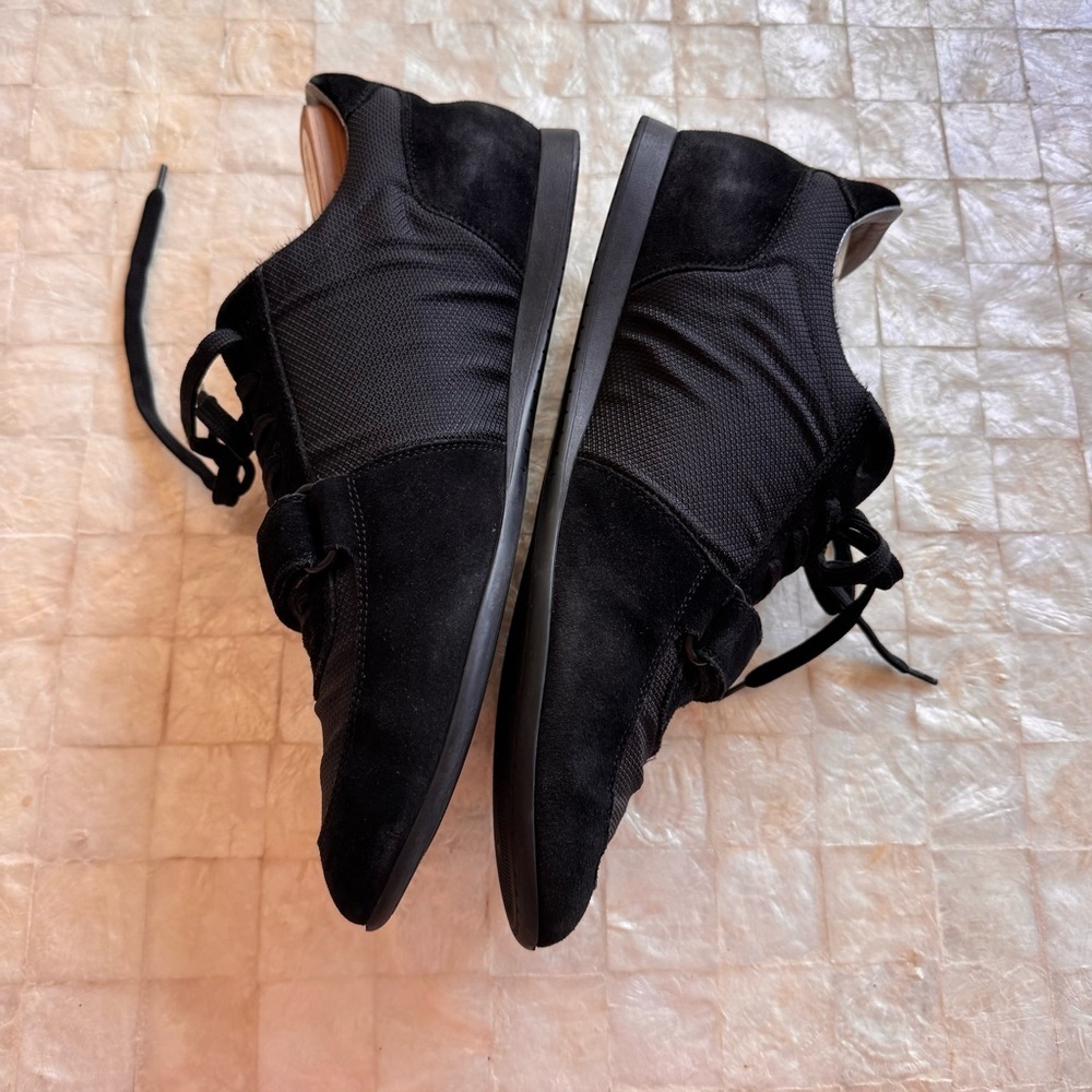 Authentic Louis Vuitton Black suede & canvas sneakers LV logo unisex trainers - Picture 5 of 14